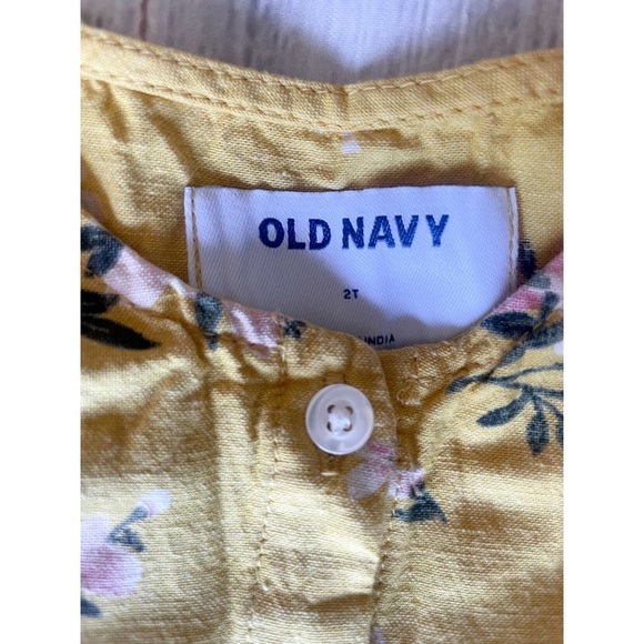 2T Old Navy yellow button up Floral Dress - Picture 3 of 3